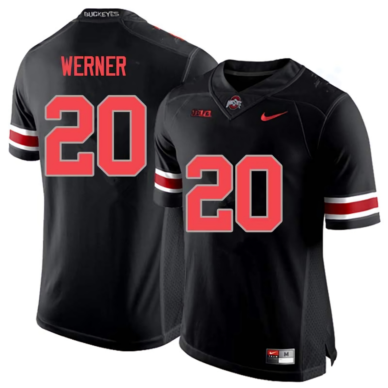 Pete Werner Ohio State Buckeyes Men's NCAA #20 Nike Blackout College Stitched Football Jersey OXC5156EG